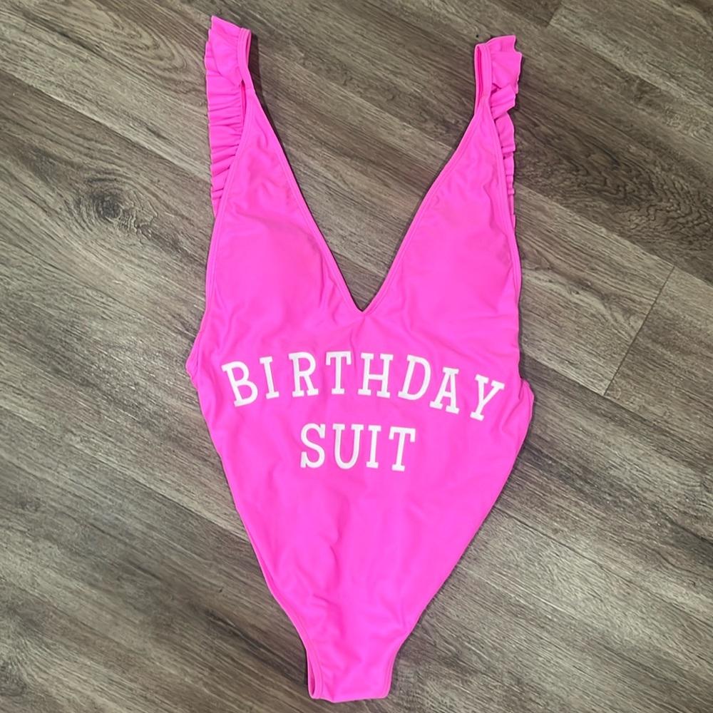 Pink "Birthday Suit" One-Piece Swimsuit - Women's Swim